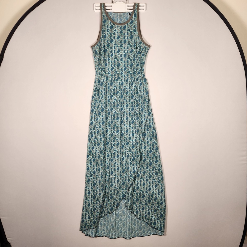 Toad And Co Sun Kissed Maxi Dress Green Geometric Nylon XS